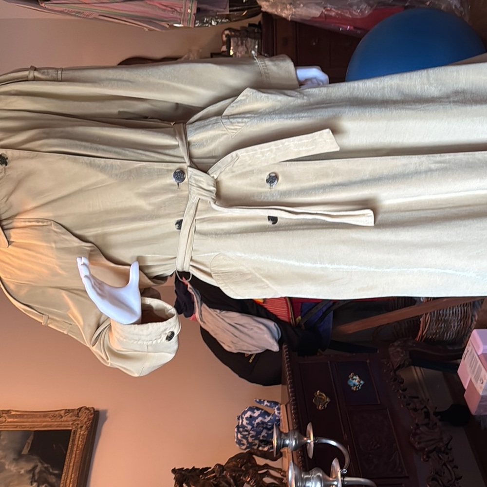 Beige Trench Coat with Belt